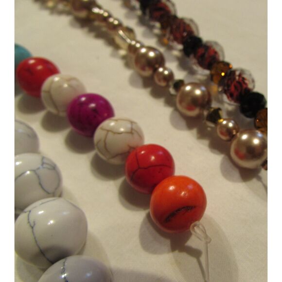 Beads jewelry making craft multi-colored veined beads new - Picture 4 of 7